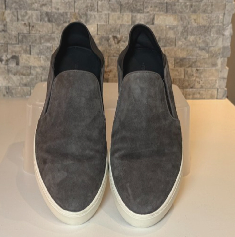 Vince Garvey Slip On Sneakers Women’s 9M EU 39 Gray Suede Leather Platform